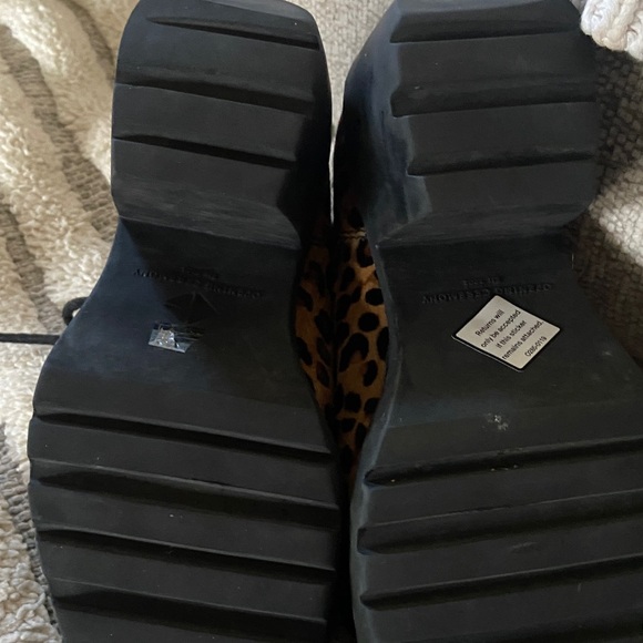 Opening Ceremony Black and Leopard Lace-Up Boots - Picture 4 of 7